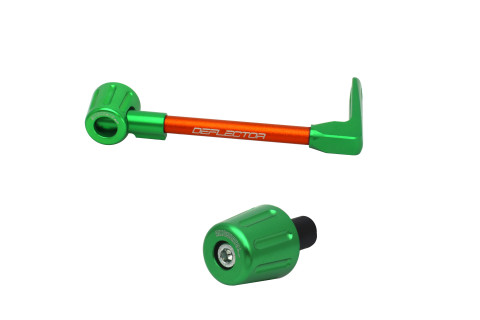 Lever guard in aluminium + left end ACCOSSATO DE004 with orange hose and joint right