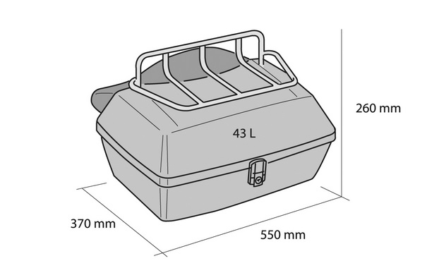 Top case CUSTOMACCES TRAVEL MT0001N Crni