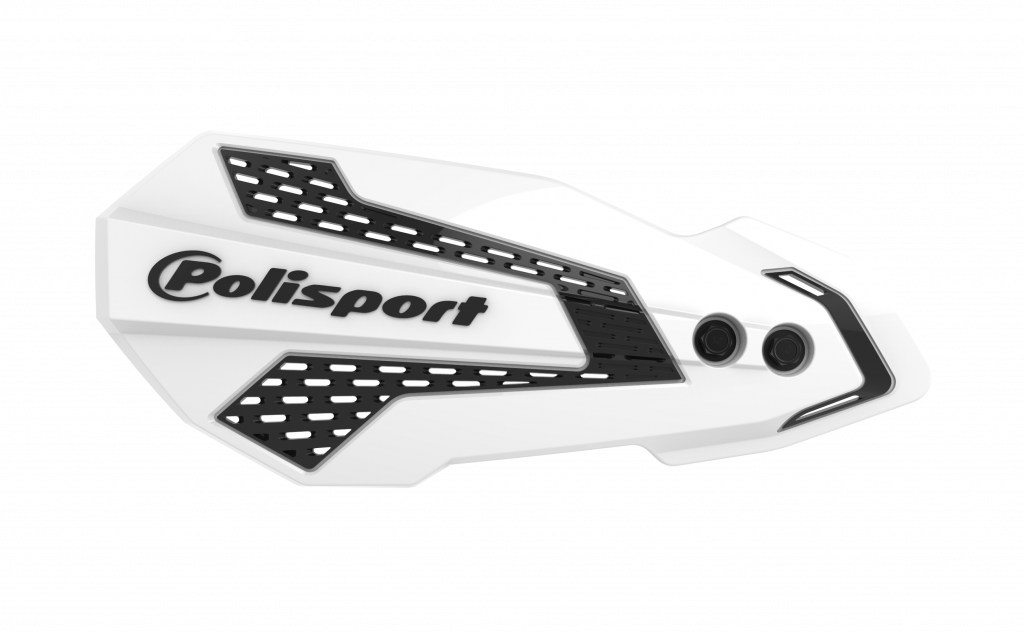 Handguard POLISPORT MX FLOW 8308200018 with mounting system White/black