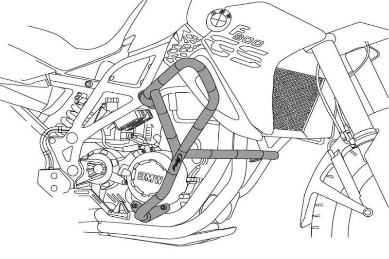Engine guards RDMOTO CF62S silver lower