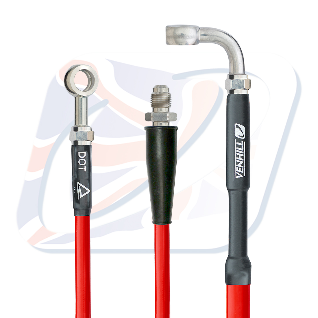 Rear brake hose Venhill K02-2-015/P-RD Crven