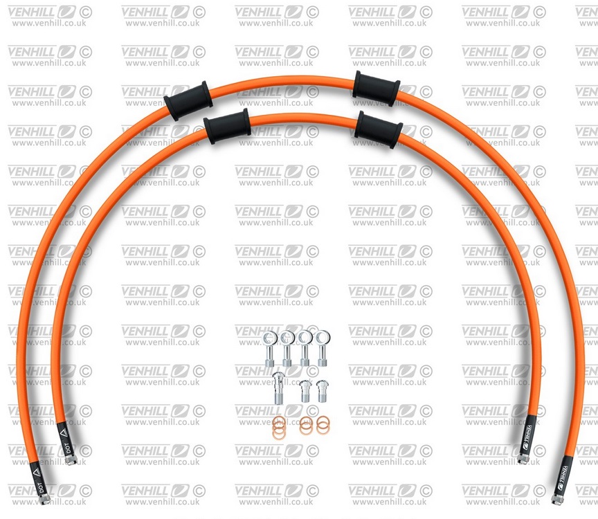 Rear brake hose kit Venhill POWERHOSEPLUS BMW-7004RS-OR (2 hoses in kit) Orange hoses, stainless steel fittings
