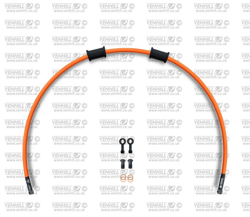 Rear brake hose kit Venhill POWERHOSEPLUS HON-10004RB-OR (1 hose in kit) Orange hoses, black fittings
