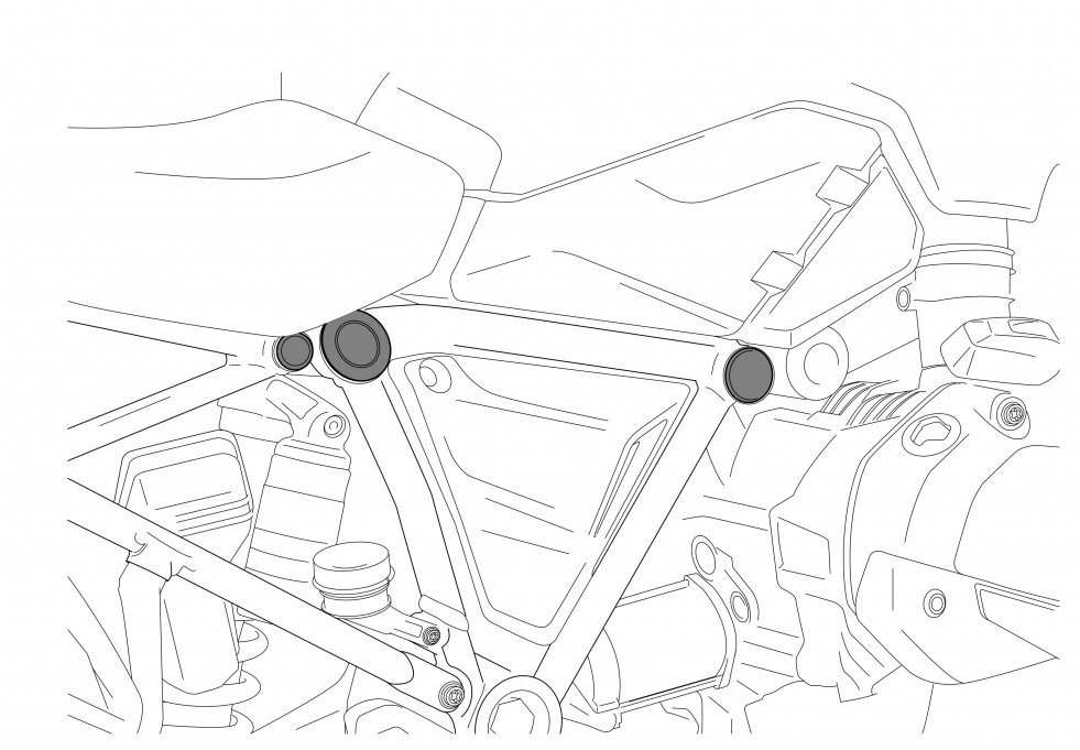 Chassis cap covers PUIG 0096N Crni