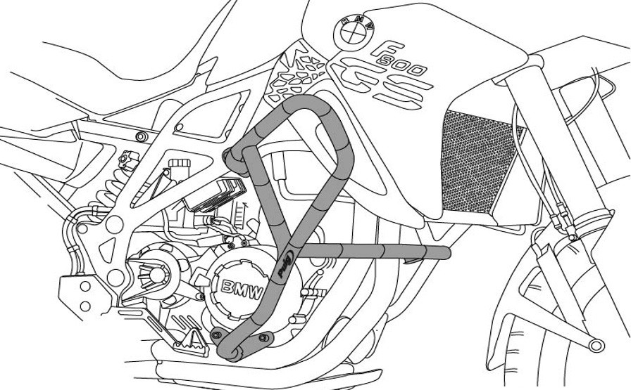 Engine guards PUIG 3572N d 25mm Crni