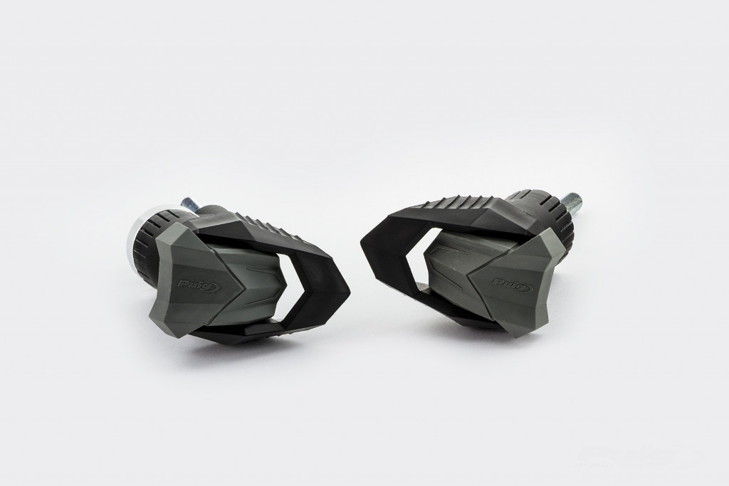 Frame sliders PUIG R19 6563N black with grey rubber