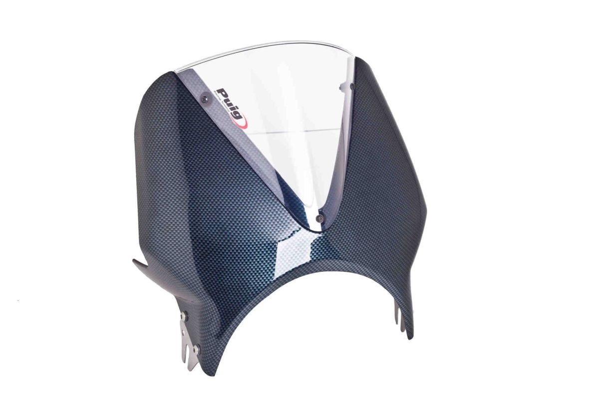 Windshield PUIG RETROVISIONS 003CW carbon look transparent
