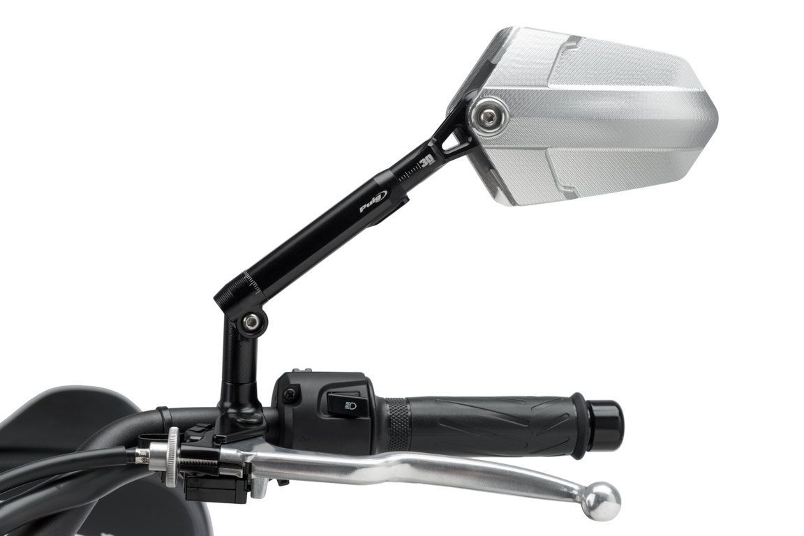 Uzvratni retrovizor PUIG Xplorer 014ND black / anodized aluminium left