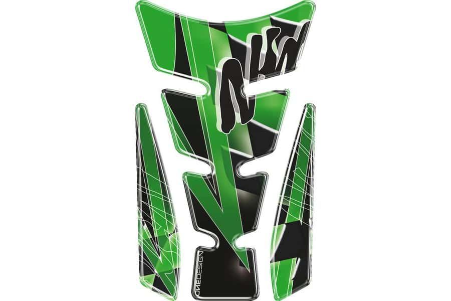 Tank pad PUIG WINGS 4721V green with side part