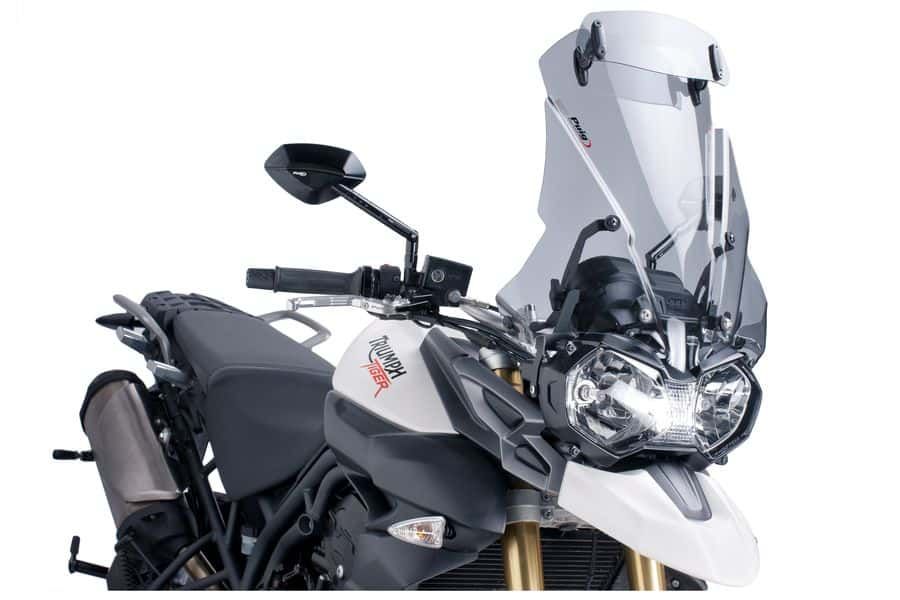 Windscreen PUIG TOURING WITH VISOR 5918H smoke for TRIUMPH Tiger 800 / Sport 2011-2017