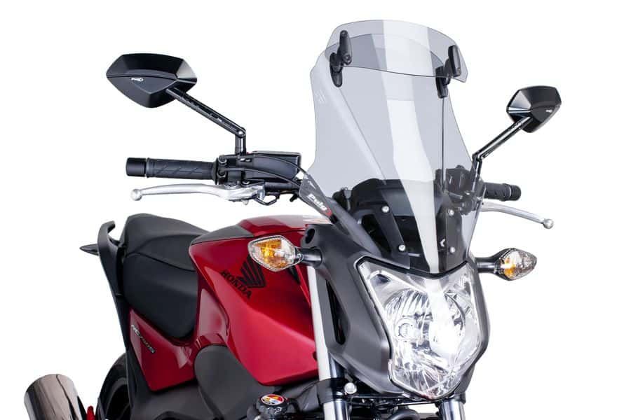Windscreen PUIG TOURING WITH VISOR 6001H smoke for HONDA NC 700 S / X 2012-2013, HONDA NC 750 S 2014-2019