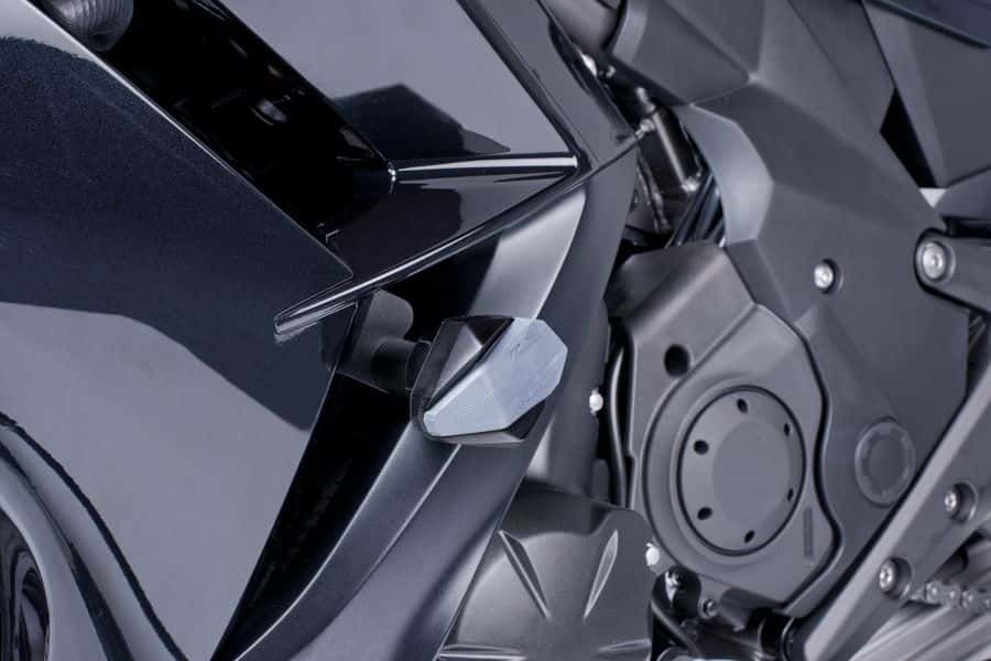 Frame sliders PUIG R12 6055N black with grey rubber