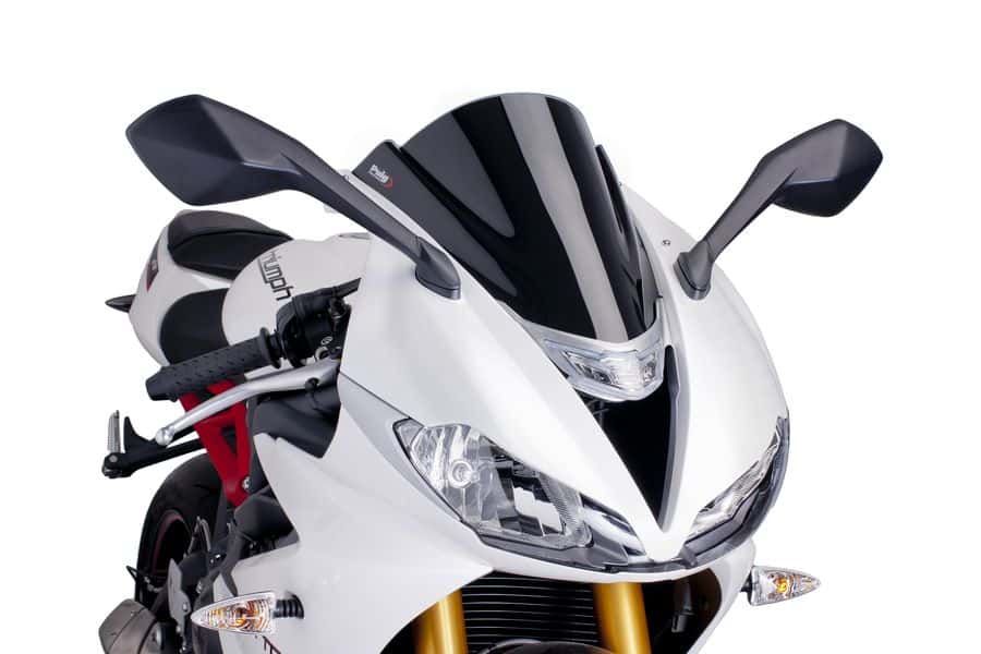 Windscreen PUIG RACING 6498N Crni for TRIUMPH Daytona 675 2013-2017