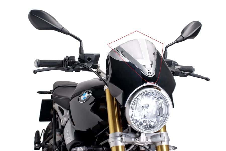 Windshield PUIG RETROVISION 7012W matt black transparent