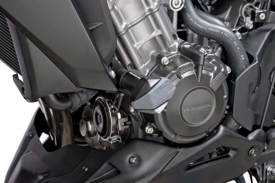Frame sliders PUIG R12 7057N black with grey rubber