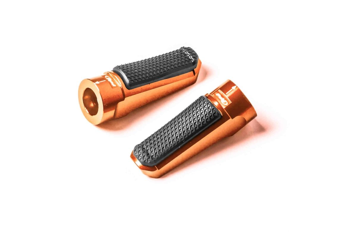 Footpegs without adapters PUIG SPORT 7318T orange with rubber