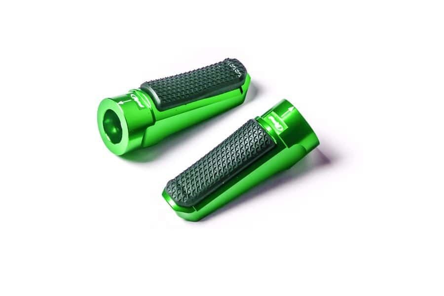 Footpegs without adapters PUIG SPORT 7318V green with rubber