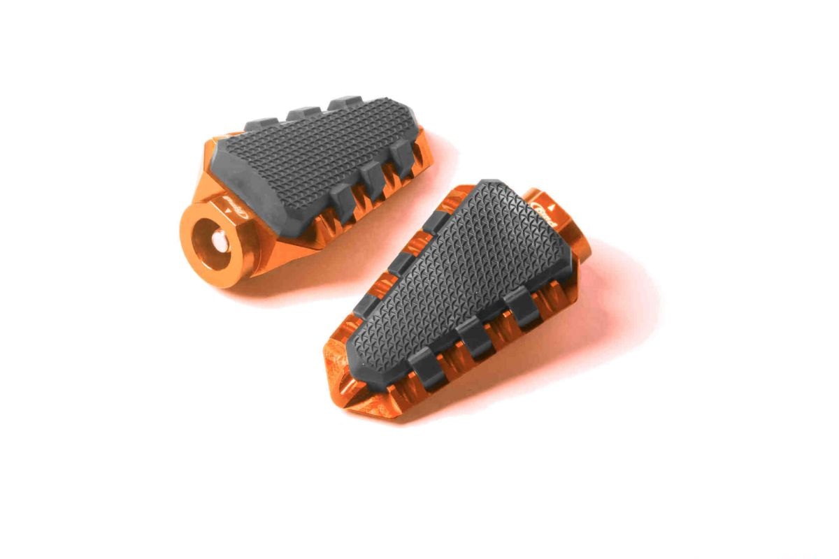 Footpegs without adapters PUIG TRAIL 7319T orange with rubber