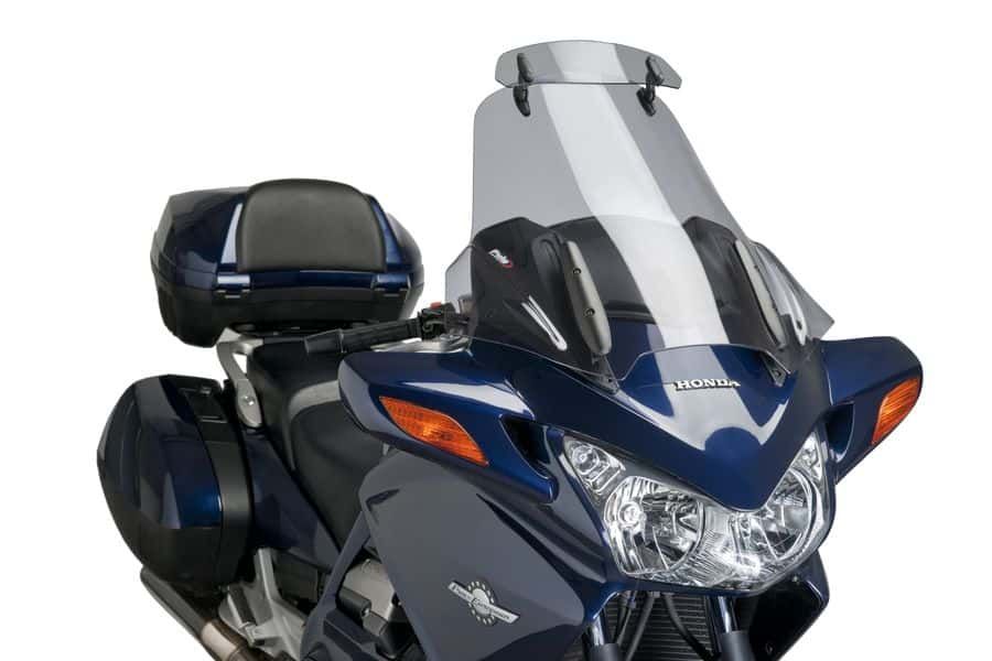 Windscreen PUIG TOURING WITH VISOR 7591H smoke for HONDA ST/STX 1300 Pan European 2002-2013