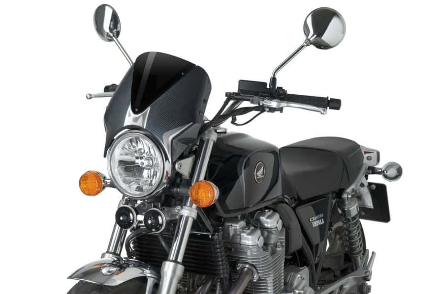 Windshield PUIG RETROVISION 7594N carbon look Crni