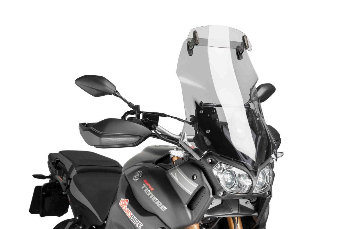 Windscreen PUIG TOURING WITH VISOR 7600H smoke for YAMAHA XT 1200 Z Super Ténéré 2014-2022