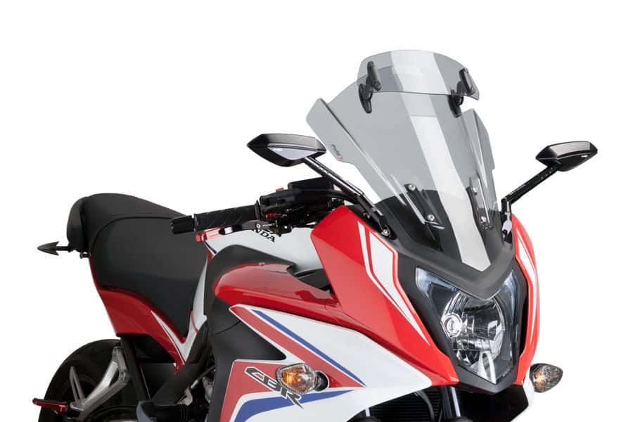 Windscreen PUIG TOURING WITH VISOR 7601H smoke for HONDA CBR 650 F 2014-2019