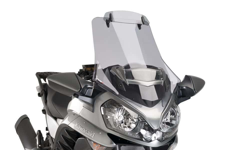 Windscreen PUIG TOURING WITH VISOR 7629H smoke for KAWASAKI GTR 1400 2015-2017