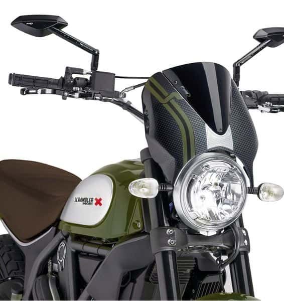 Windshield PUIG RETROVISION 8192N carbon look Crni