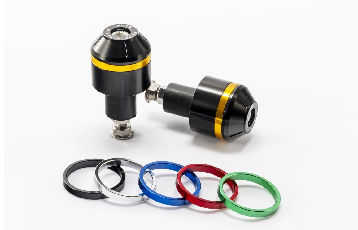 Universal bar ends PUIG SHORT WITH RING 8498N colour rings included D 13-18mm