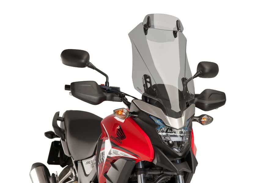 Windscreen PUIG TOURING WITH VISOR 8902H smoke for HONDA CB 500 X / XA 2016-2024