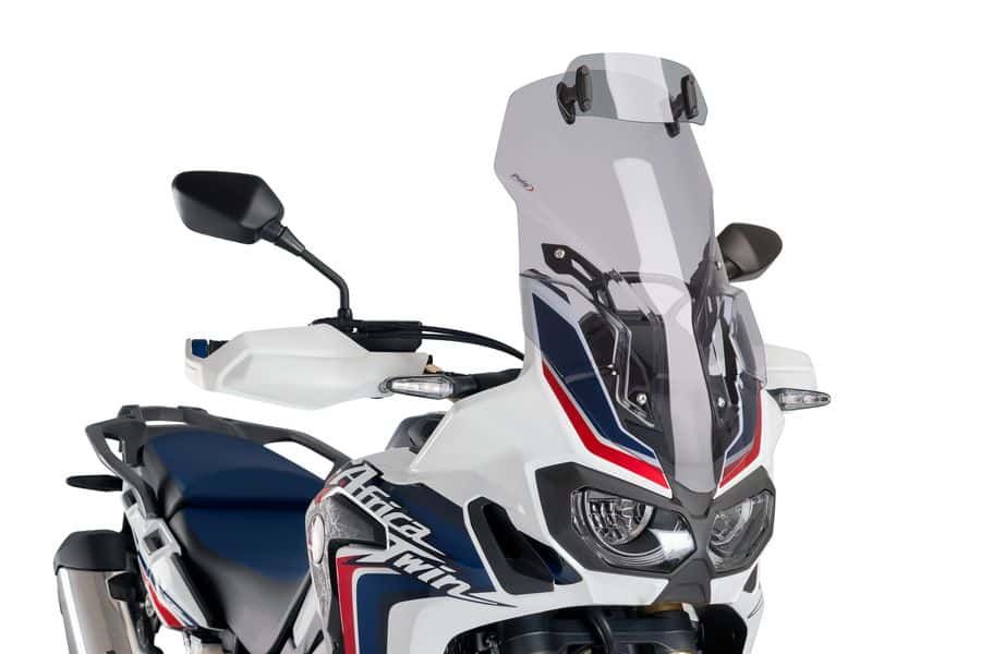 Windscreen PUIG TOURING WITH VISOR 8906H smoke for HONDA CRF 1000 L Africa Twin 2016-2019