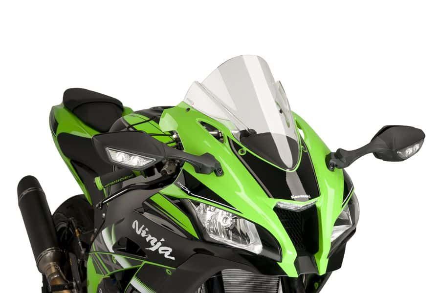 Windscreen PUIG RACING 8912W transparent for KAWASAKI ZX-10R / RR Ninja 1000 2016-2019