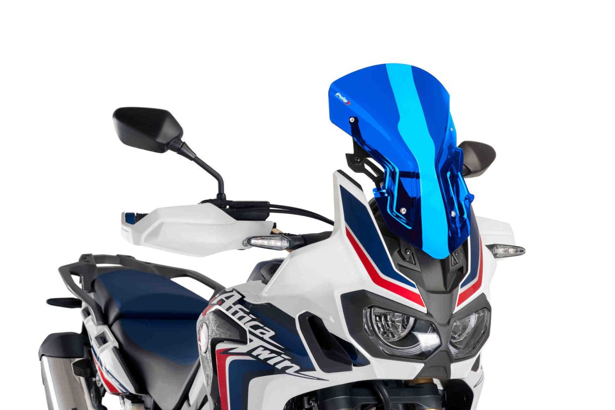 Windscreen PUIG RACING WITH SUPPORT + PROTECTION 9155A plavi