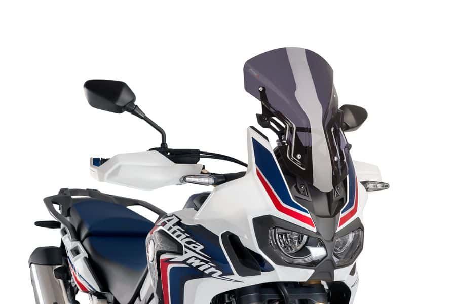 Windscreen PUIG RACING WITH SUPPORT + PROTECTION 9155F dark smoke