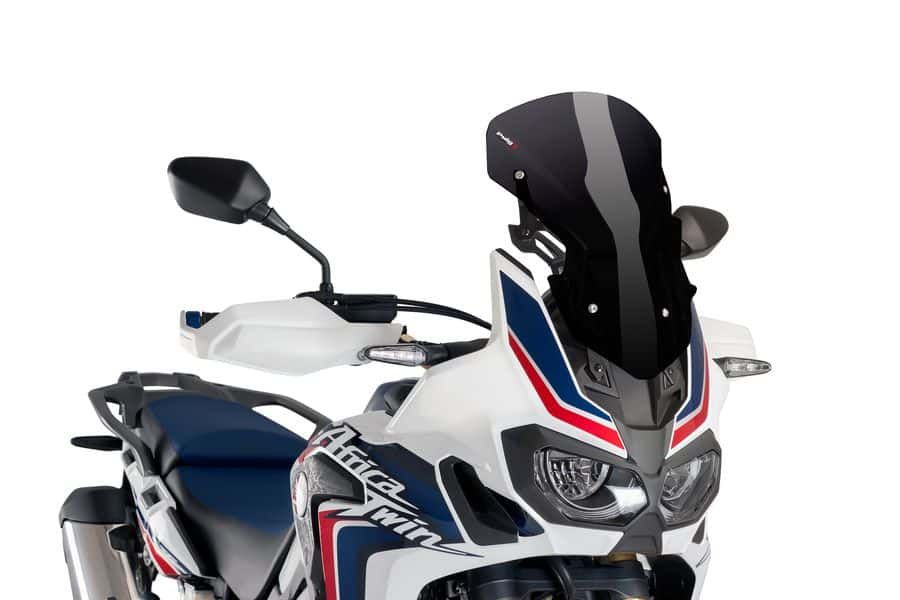Windscreen PUIG RACING WITH SUPPORT + PROTECTION 9155N Crni