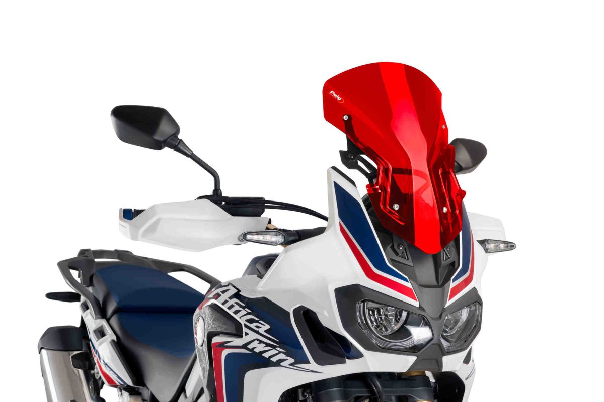 Windscreen PUIG RACING WITH SUPPORT + PROTECTION 9155R crven