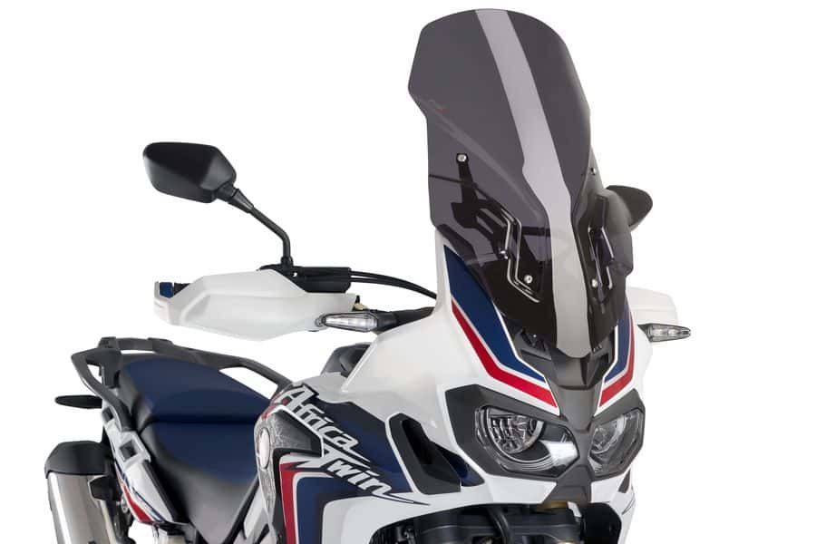 Windscreen PUIG TOURING WITH SUPPORT + PROTECTION 9156F dark smoke