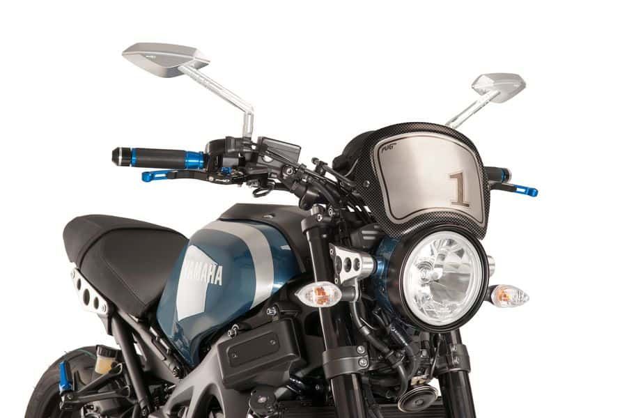 Windshield PUIG FRONTAL PLATE 9168C carbon look for YAMAHA XSR 900 2016-2019, YAMAHA XSR 900 GP 2024-2026