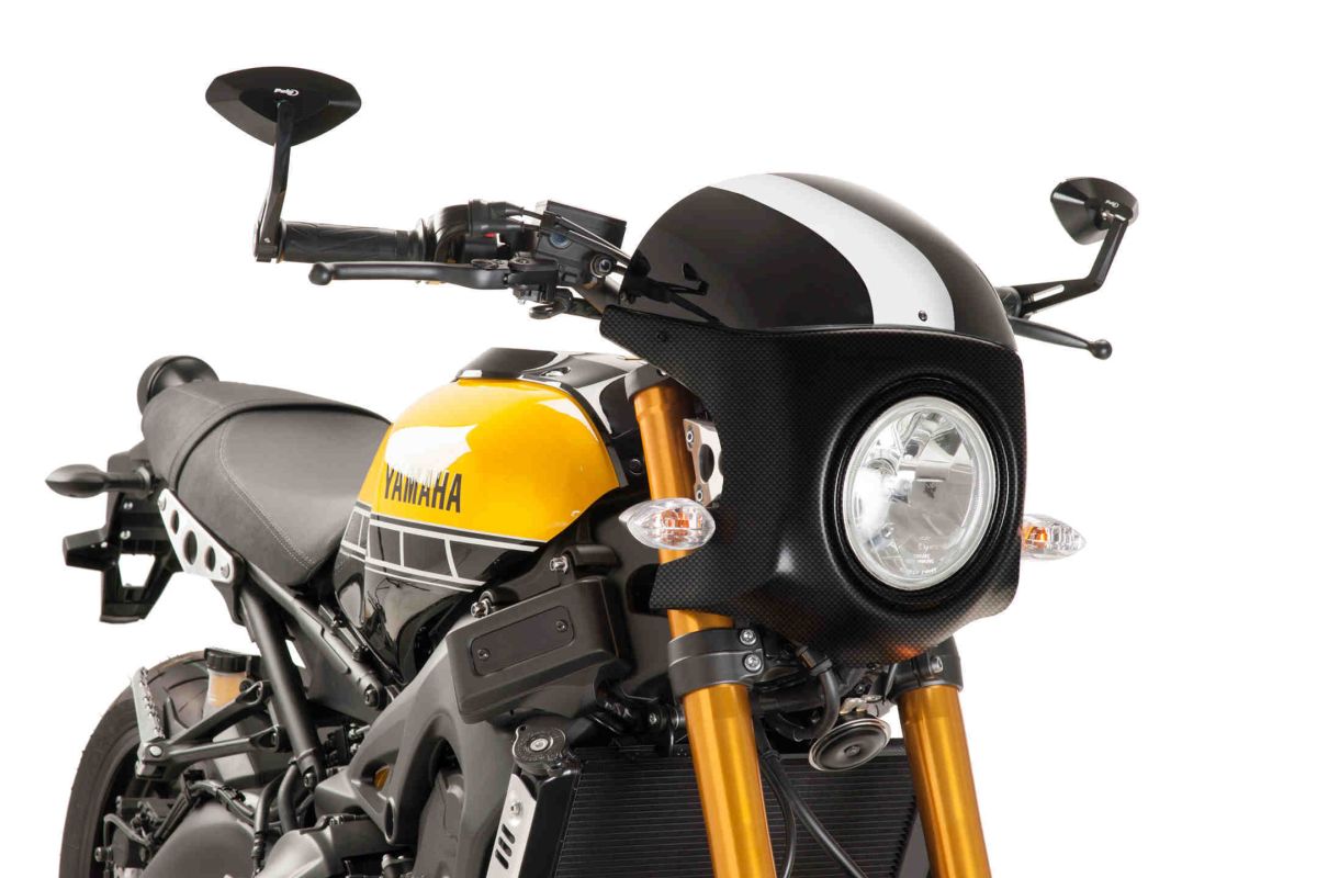 Windshield PUIG SEMI-FAIRING 9188N carbon look Crni