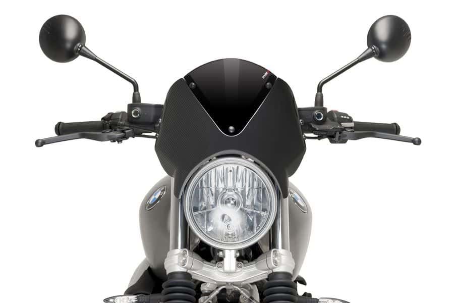 Windshield PUIG RETROVISION 9339N carbon look Crni