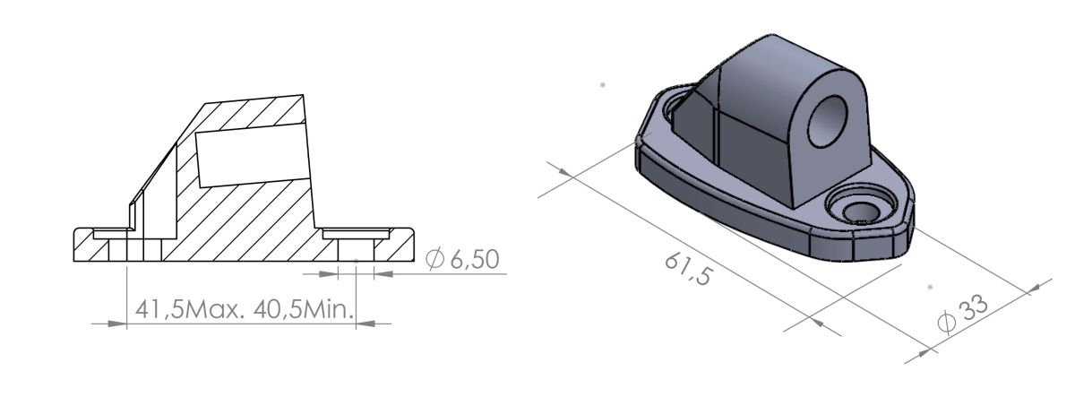 Mirror adaptor PUIG SUPPORT WITHOUT SIDE RETROVISOR HI-TECH KAWASAKI Z 9406N Crni to fairing