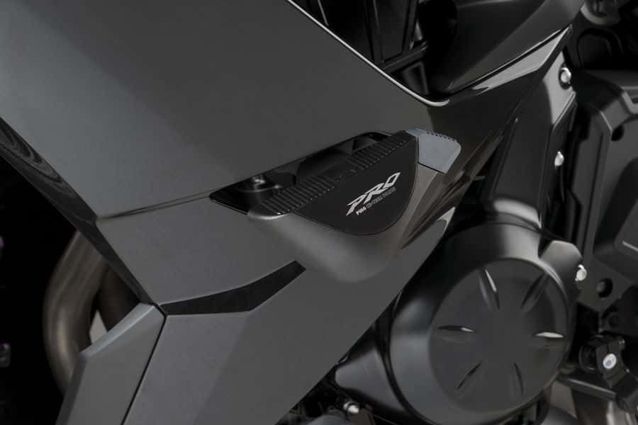 Frame sliders PUIG PRO 9467N black with grey rubber