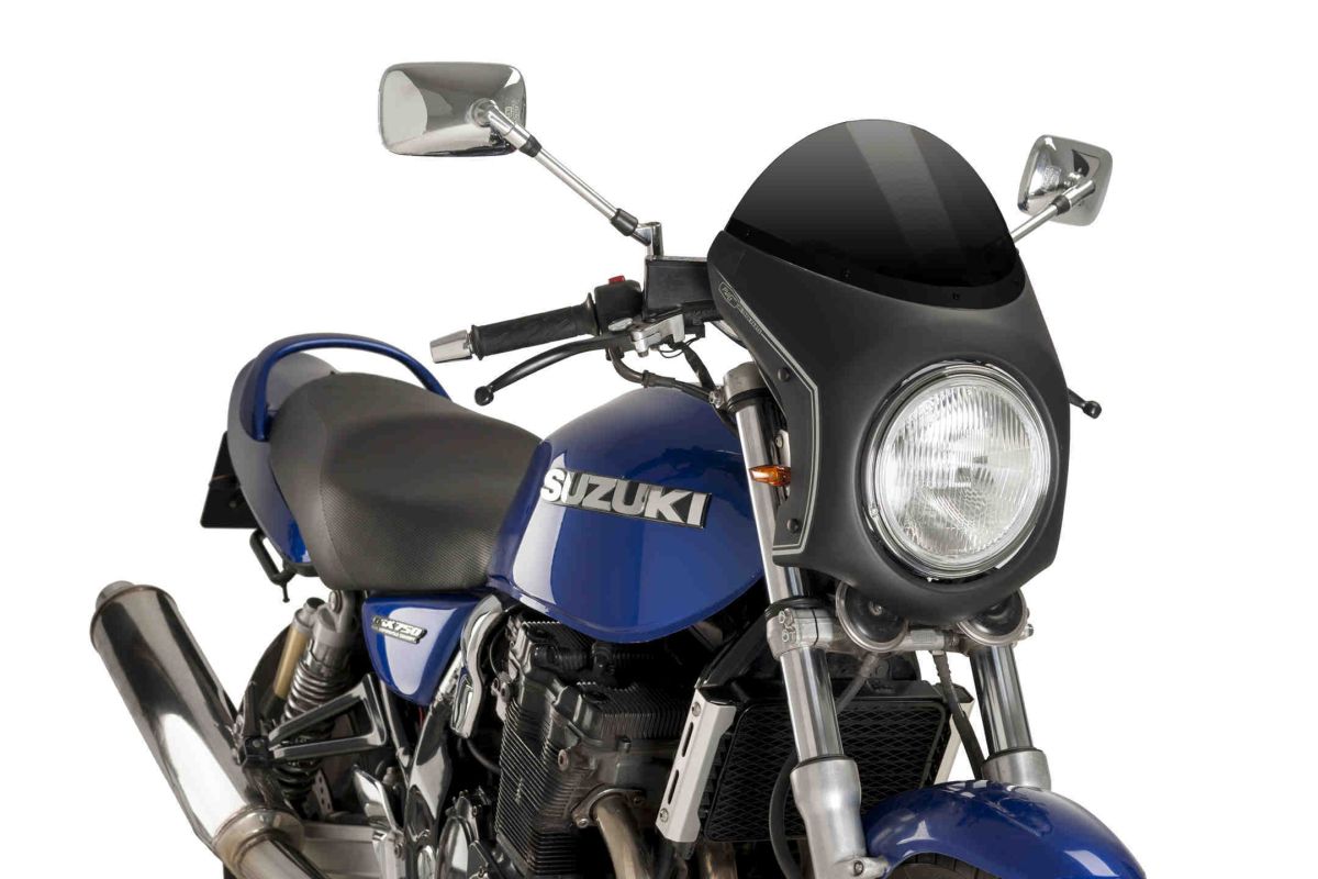 Windshield universal PUIG SEMI-FAIRING 9553N matt black Crni