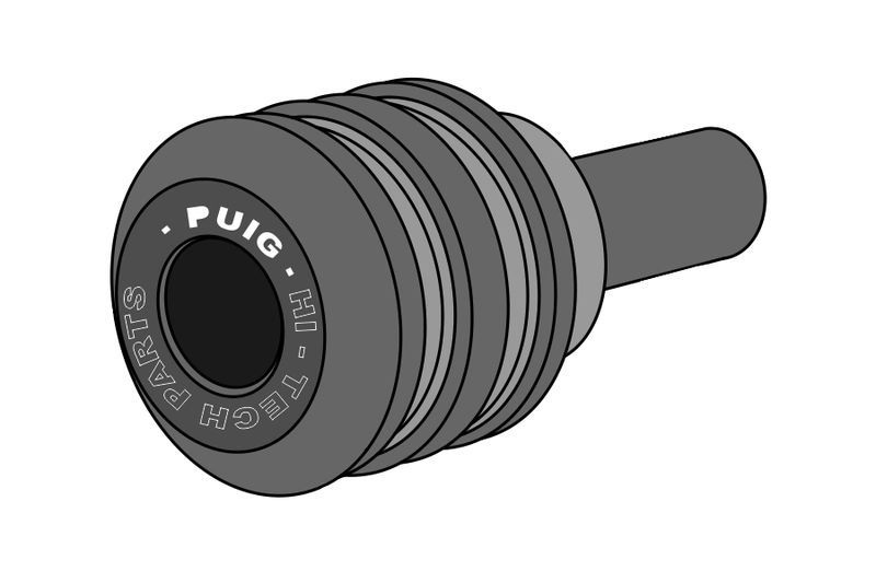 Spare nylon puck PUIG VINTAGE 9562N for M10 bolt Crni