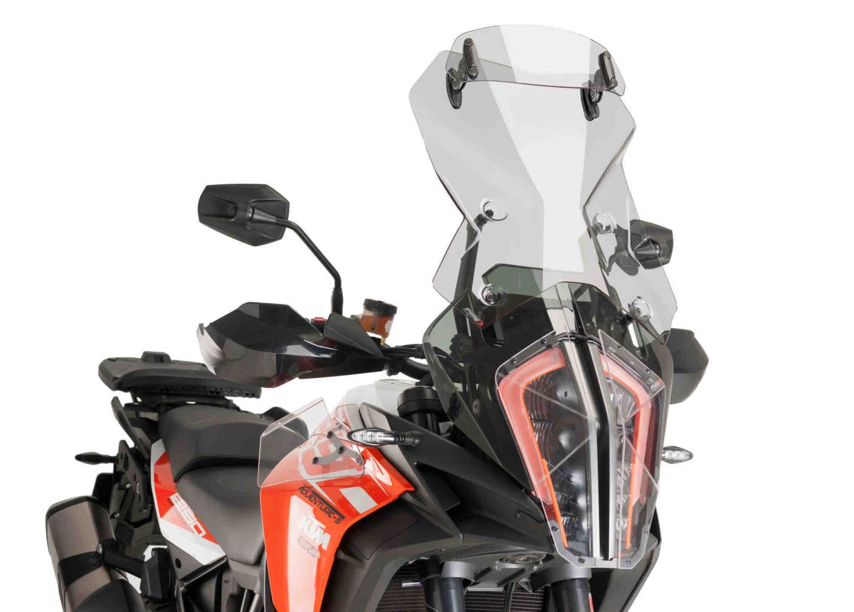 Windscreen PUIG TOURING WITH VISOR 9714H smoke for KTM Super Adventure 1290 / R / S 2017-2021