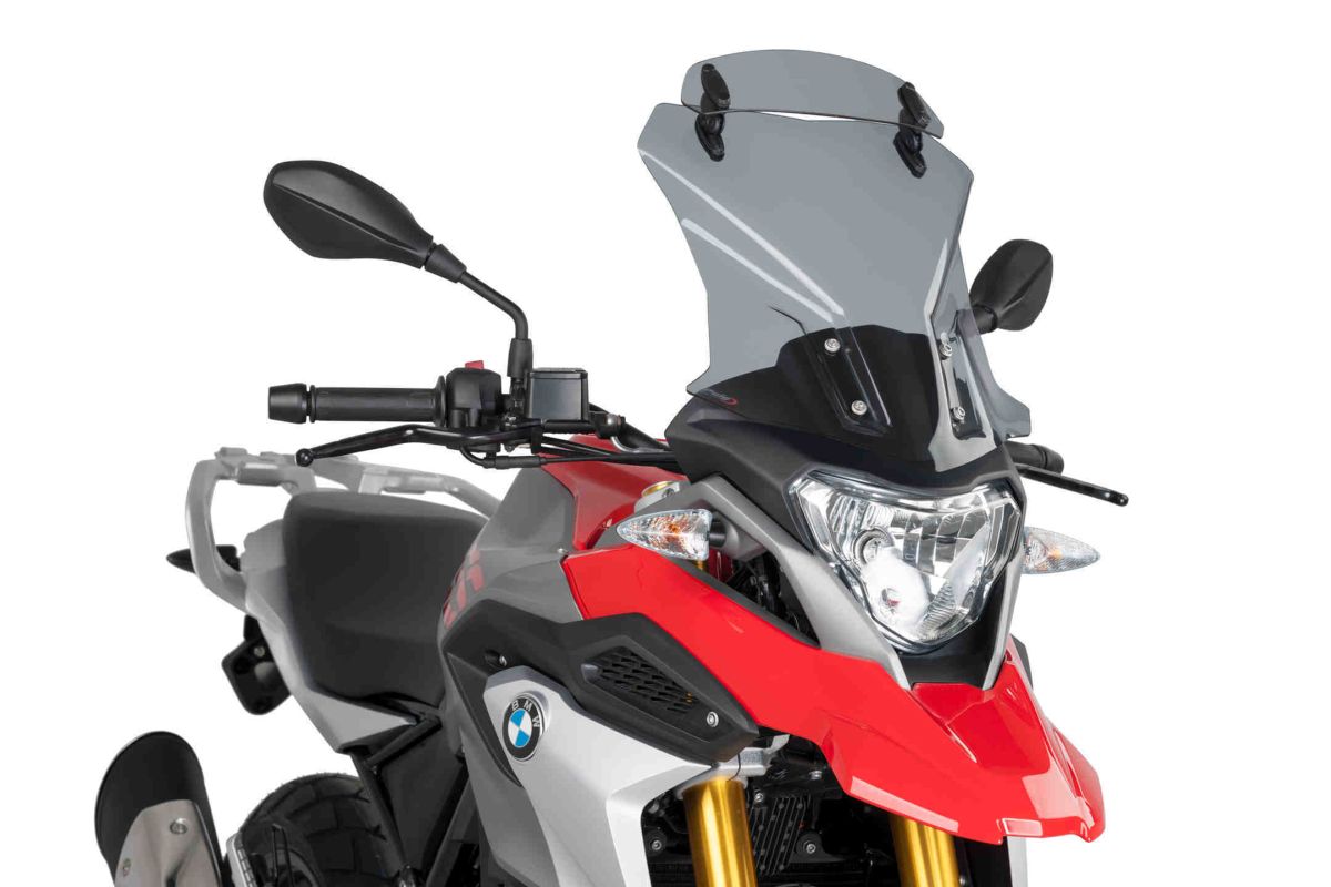 Windscreen PUIG TOURING WITH VISOR 9880H smoke for BMW G 310 GS 2017-2026