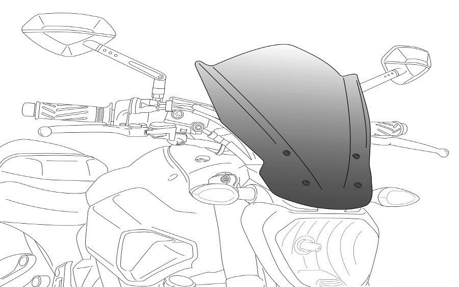 Windshield PUIG NEW. GEN TOURING 5655N Crni