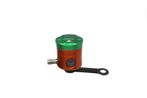 Brake fluid reservoir ACCOSSATO CNC-worked FU057 straight bracket included green