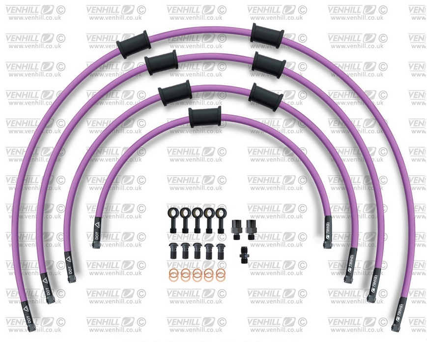 STANDARD Front brake hose kit Venhill POWERHOSEPLUS SUZ-5004FB-PU (4 hoses in kit) Purple hoses, black fittings