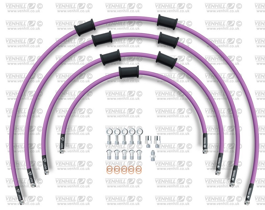 STANDARD Front brake hose kit Venhill POWERHOSEPLUS SUZ-4007FS-PU (4 hoses in kit) Purple hoses, stainless steel fittings